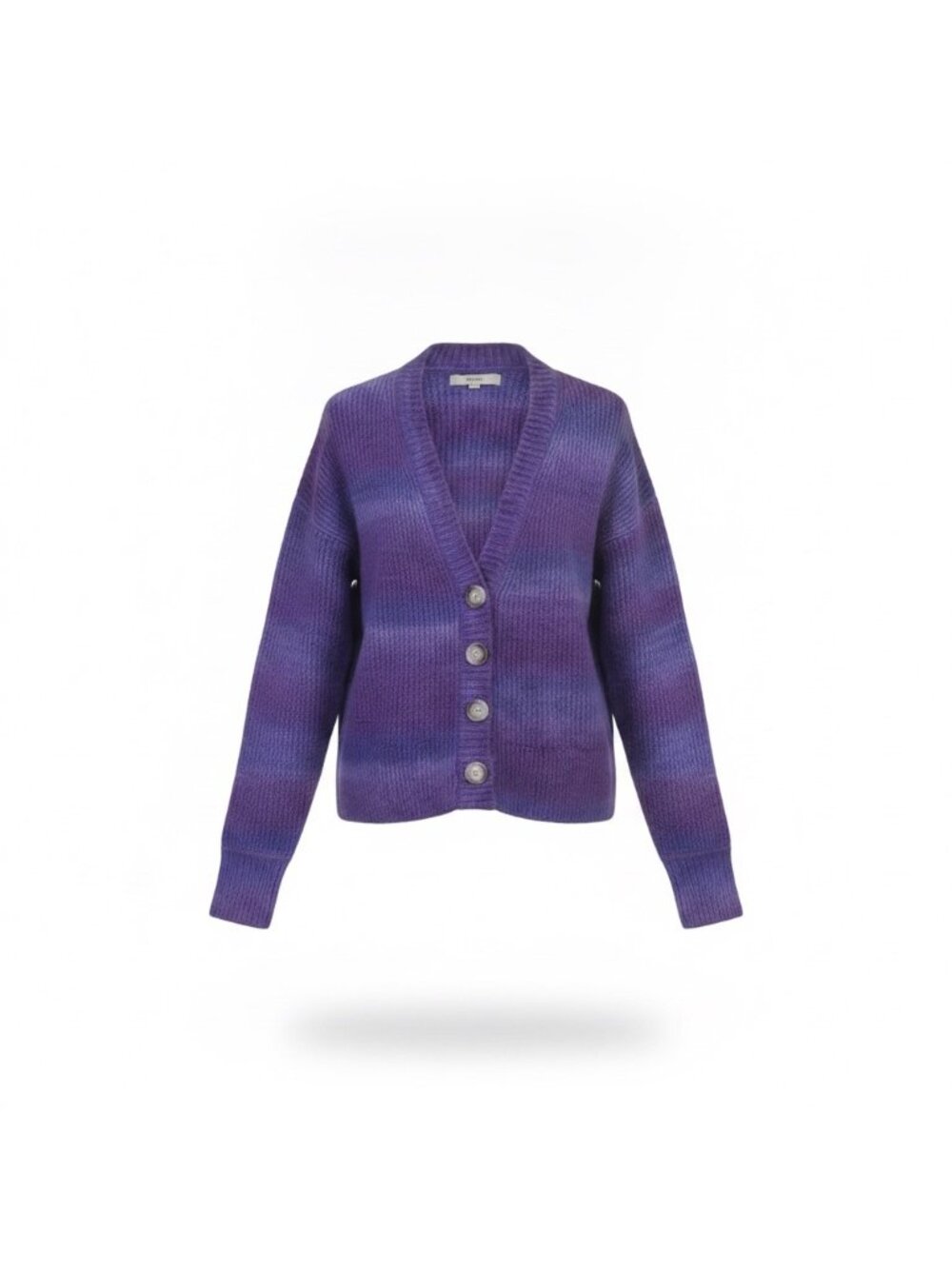 Loft Womens Purple Button-Up Cardigan Sweater Size Medium Ribbed Knit